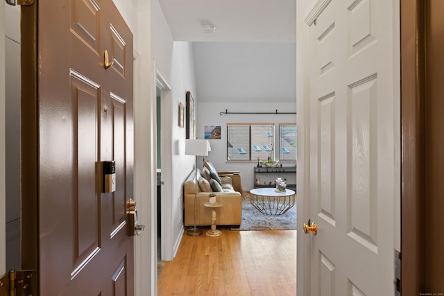 entryway featuring light wood-style flooring