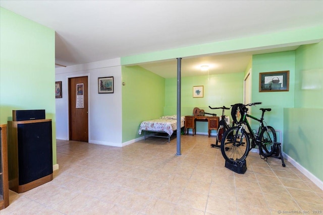 bedroom with baseboards