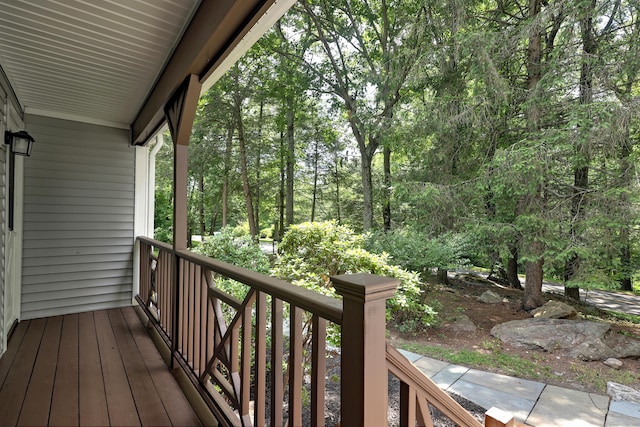 deck featuring covered porch