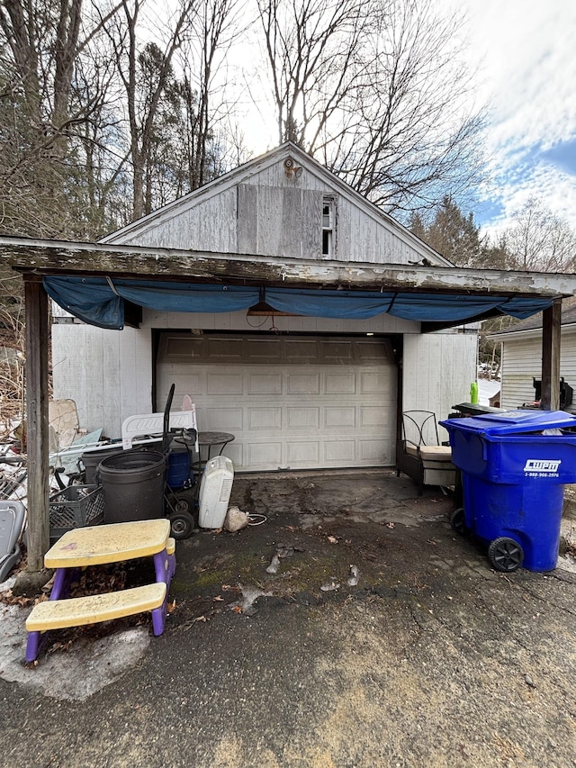 view of garage