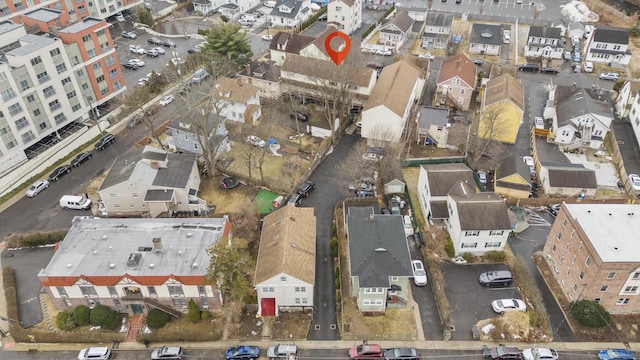 bird's eye view with a residential view