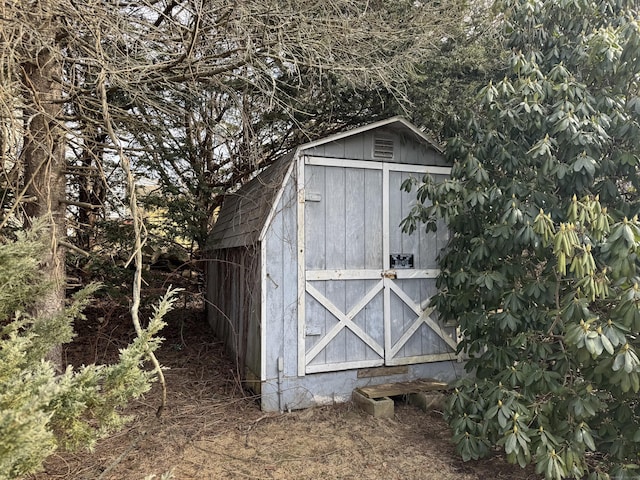 view of shed