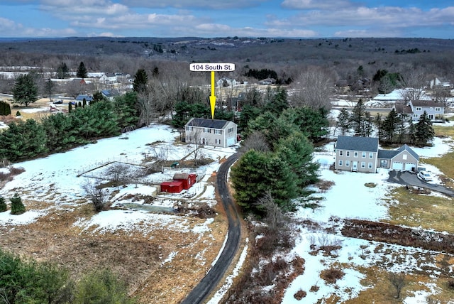 view of snowy aerial view