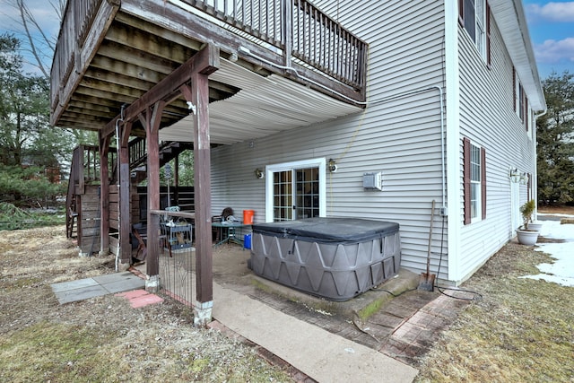 view of patio featuring stairs