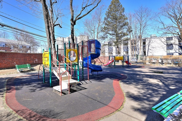 community playground with fence