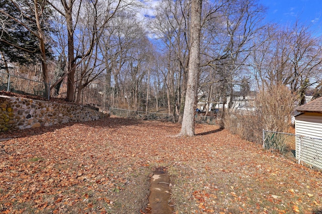 view of yard with fence