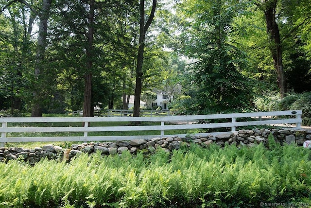 view of community with fence