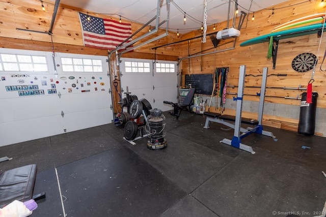 garage featuring a garage door opener