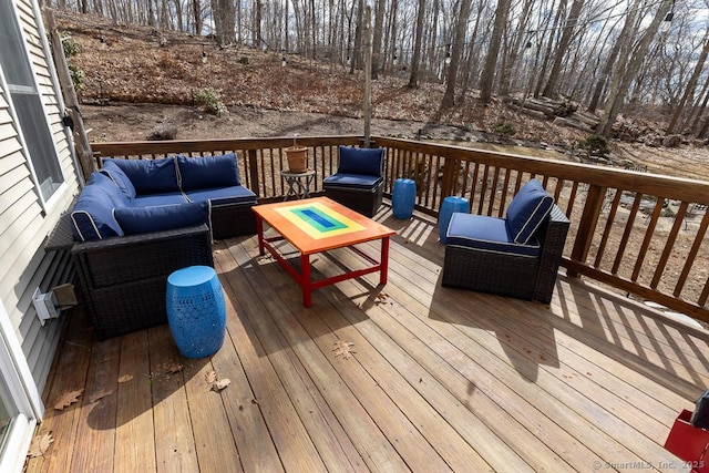 deck with outdoor lounge area