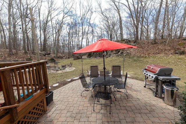 view of patio featuring outdoor dining space and area for grilling