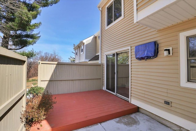 view of patio / terrace with a wooden deck