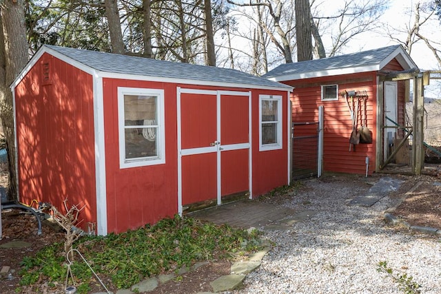 view of shed