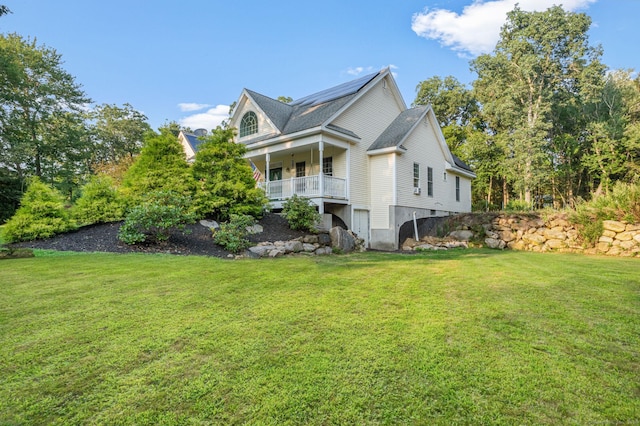 view of property exterior featuring a lawn