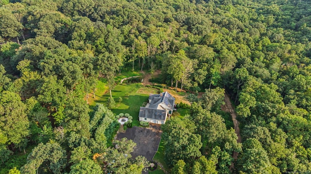 bird's eye view with a forest view