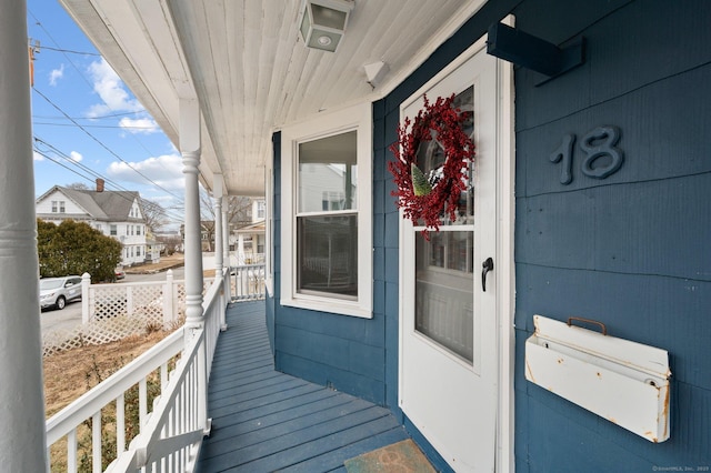 entrance to property with a porch