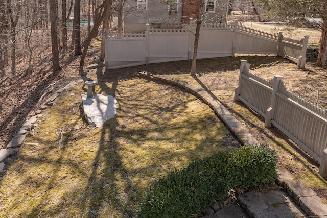 view of yard featuring fence