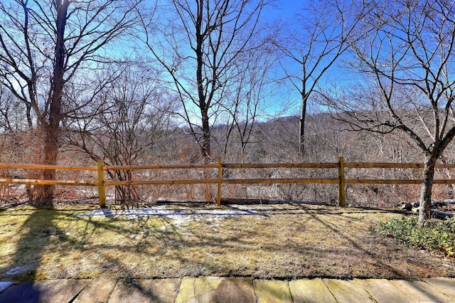 view of yard featuring fence