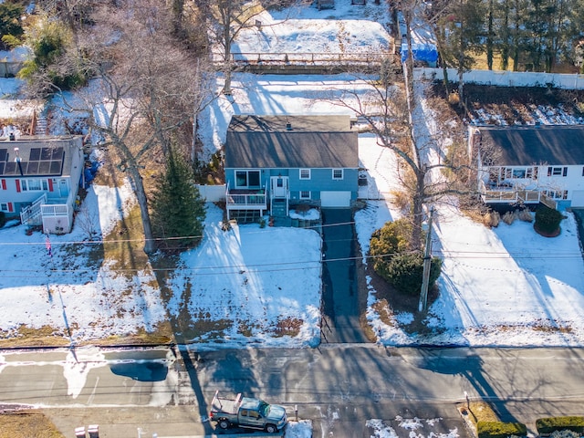 view of snowy aerial view