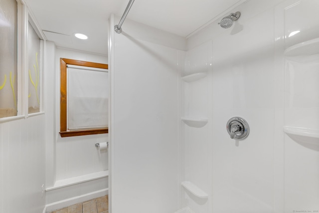 bathroom featuring walk in shower