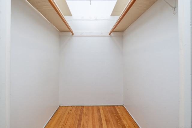 walk in closet featuring wood finished floors