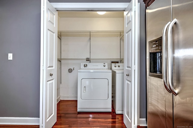 75 Redwood Dr Unit 510, East Haven, CT 06513 - laundry area with laundry area, dark wood-style flooring, and separate washer and dryer