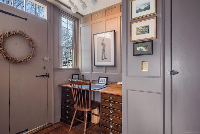 579 Taugwonk Rd, Stonington, CT 06378 - home office featuring dark wood-style floors