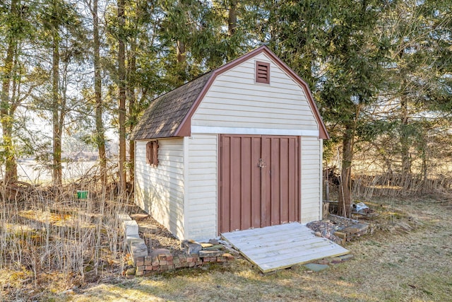 view of shed