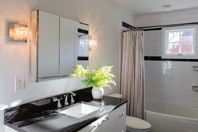 9 Schiller Rd, Fairfield, CT 06825 - full bathroom featuring toilet, shower / tub combo with curtain, and vanity