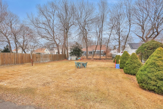 view of yard featuring fence