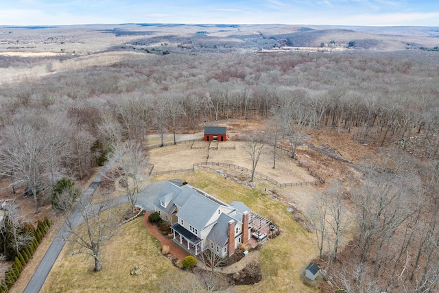 bird's eye view with a rural view