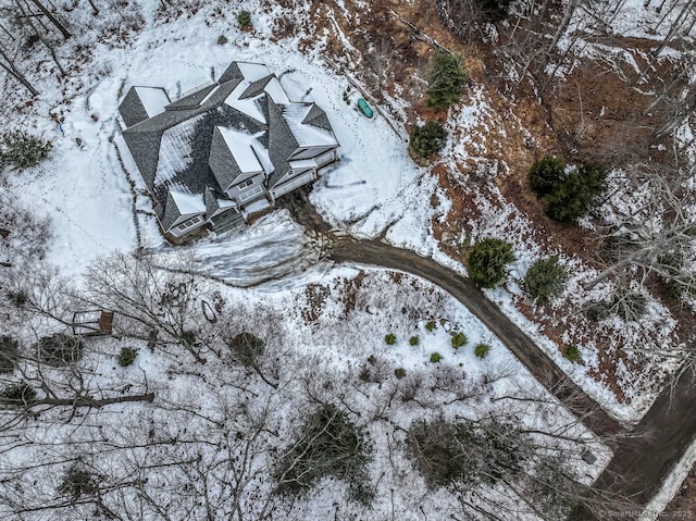 view of snowy aerial view