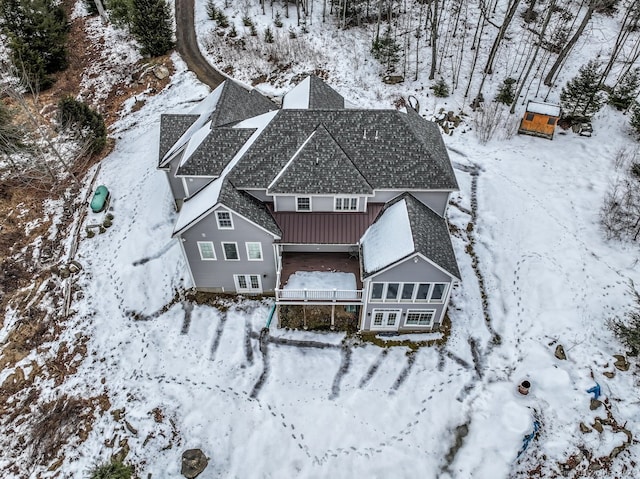 view of snowy aerial view