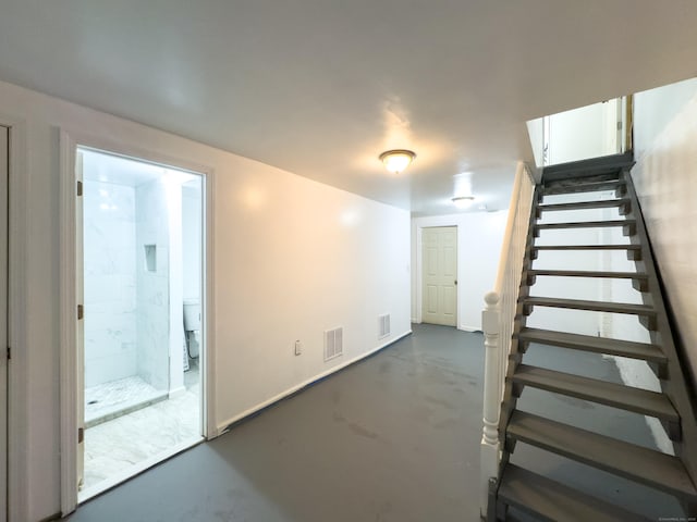 interior space featuring stairs and visible vents