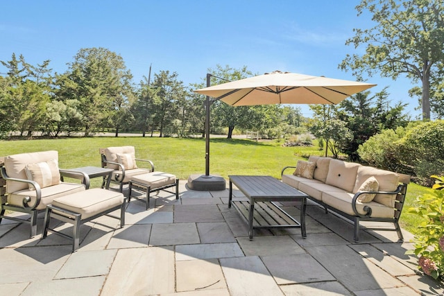 view of patio with an outdoor living space