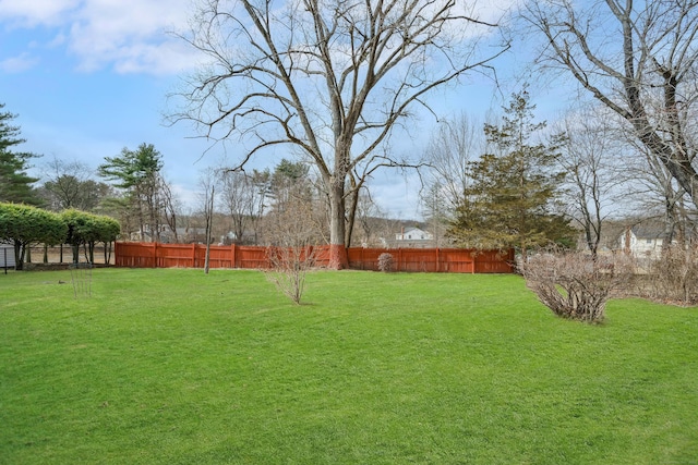 view of yard with fence