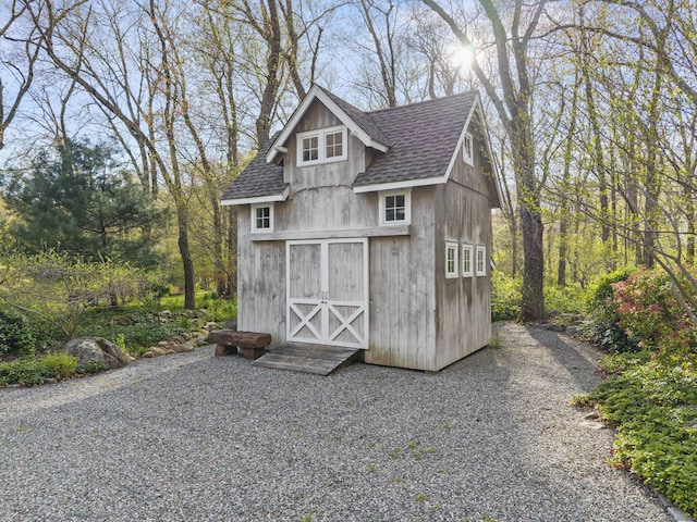 view of shed