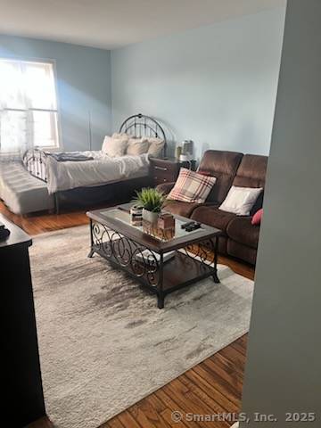 living area with wood finished floors