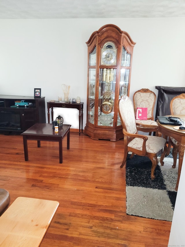 sitting room featuring wood finished floors