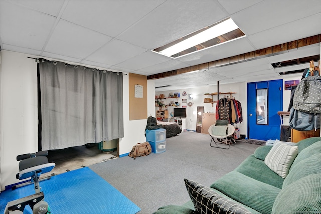 interior space featuring a drop ceiling