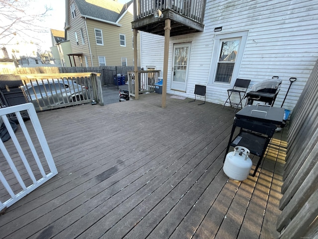 deck featuring fence