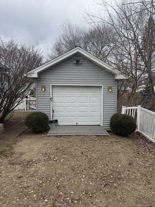 garage with driveway