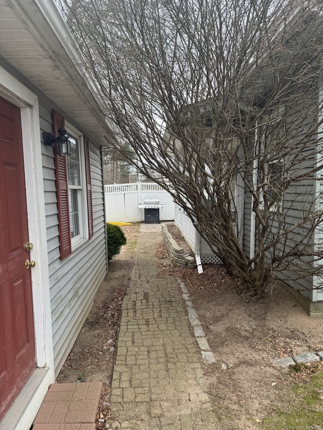 view of yard featuring fence