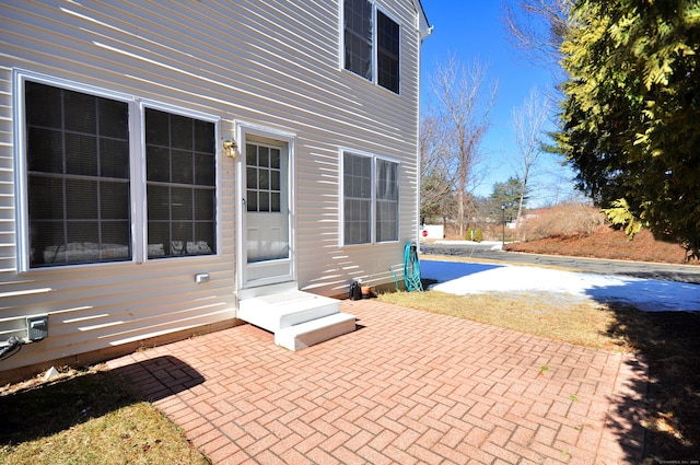 view of patio featuring entry steps