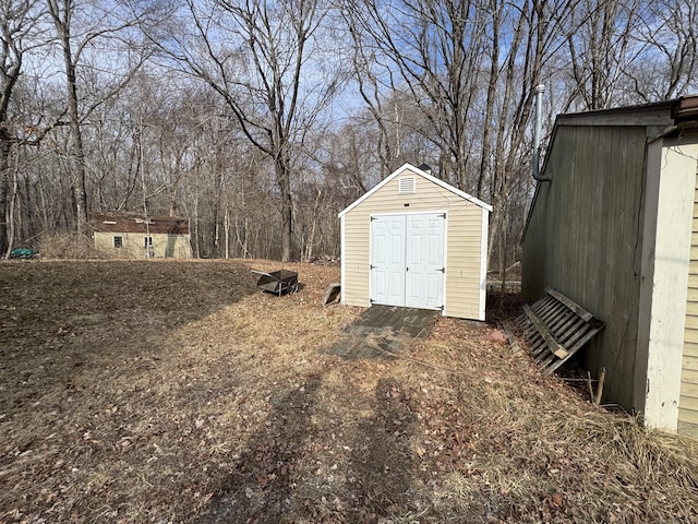 view of shed