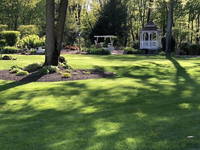 view of yard with a gazebo