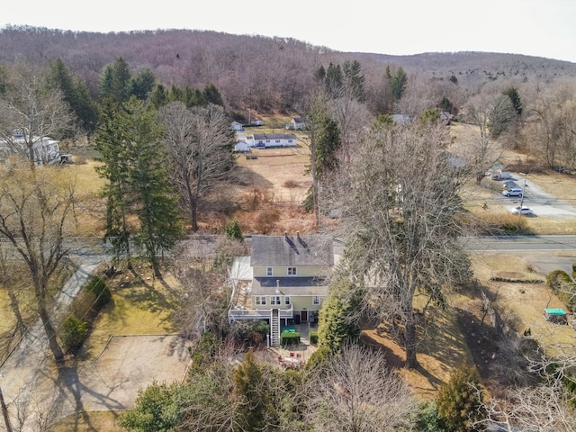 aerial view with a forest view