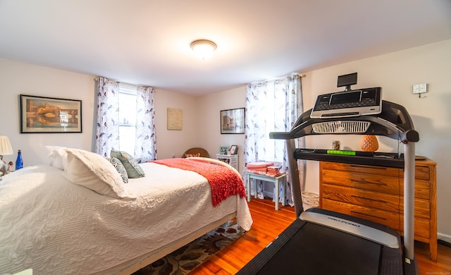 bedroom featuring wood finished floors