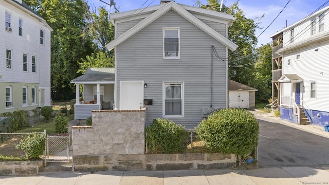 view of front of property with fence