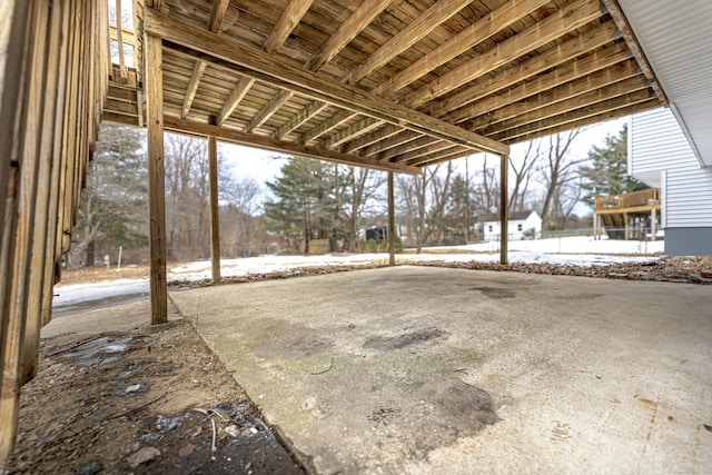 view of snow covered patio