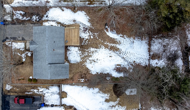 view of snowy aerial view